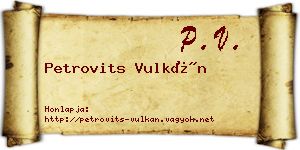 Petrovits Vulkán névjegykártya